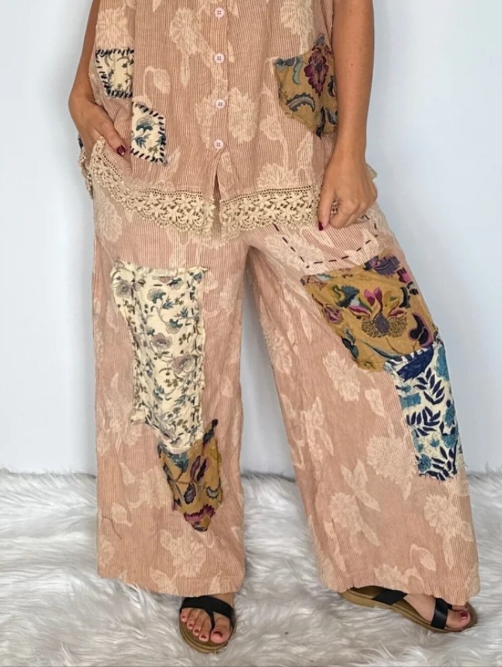 #1782 Jaded Gypsy Sweet Meadows Pants - Picture 2 of 6